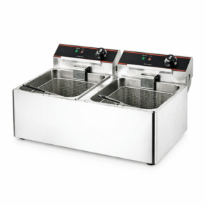 • Incluye canastillas. • 2 pozas de 11 litros c/u • Temperatura de 50°C - 200°C • Potencia 3250W-3250W • Dimensiones 68 ancho * 48 fondo *32 alto cm. • Tamaño de la bandeja 2/3 • 35.3* 32.5 * 20 cm • Peso bruto 13.5KG • Estructura de acero Inoxidable.