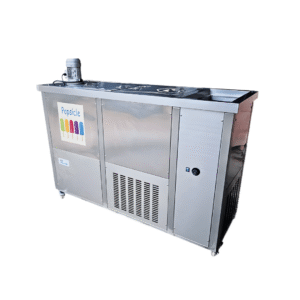 • De 4 moldes • Producción de 480 Paletas/h • Incluye 4 moldes (modelo a escoger) • Estructura de Acero Inoxidable. • Compresor: 5 hp tecumseh • Trifasico • Potencia: 3500W • Válvula de expansión :Danfoss • Refrigerante: R404a • Medidas : 148X63X135cm • Peso 200 Kg