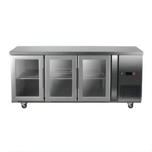 • Mesa Refrigerada modelo GTR3PS-420V • Temperatura de trabajo de -2ºC a 8ºC. • Fabricación completamente en acero inoxidable. • Aislación por inyección de polipropileno de alta densidad. • Sistema ajustable de temperatura interior por termostato digital. • Termómetro digital incorporado. • Puertas abatibles de acero.Parrillas regulables. • Fácil limpieza. • Capacidad N/B (Lts) 390 • Dimensiones (mm): 1800x600x850 • Potencia (w): 280 • Peso Neto (Kg): 81 • Peso Bruto (Kg): 91