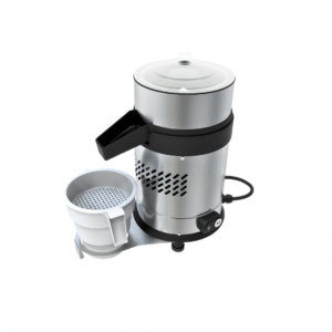 • Producción de 55 Lt/h. • Tapa de Polietileno. • Motor: 1/4 HP • Velocidad: 1625 rpm. • Consumo de energía: 0,18 Kw/h. • Energía 220v/60Hz • Dimensiones: 34.5 x 21 x 39 cm. • Peso: 4,6 Kg. • Incluye 2 conos (para naranja y limón) • Piezas desmostables para limpieza. • Gabinete de Acero Inoxidable.