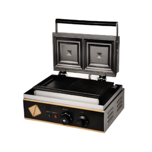 • Plancha de hierro fundido • Controlador de temperatura manual • Power 1550 W • Diametro del cuadrado 14*14cm • Dimensión del equipo 39*34*42,5 cm • Peso 9.5 KG • Estructura de acero Inoxidable.