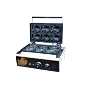 • Cuenta con 6 moldes. • Poder: 1550 W • Doble baño de teflón. • Base de acero Inoxidable. • Tamaño de forma de pez: 9* 6*3cm. • Dimensiones: 39*30*24,5cm • Peso bruto: 10.5 kg