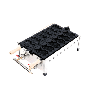 • Cuenta con 6 moldes. • Presión 2800pa • Doble baño de teflón. • Base de Acero Inoxidable. • Tamaño de forma de pez: 12,8*7,8*3,5cm • Dimensiones: 37.5*65*20cm • Peso bruto: 21 kg