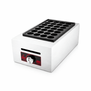 • 28 Hoyos redóndos • Plancha de hierro fundido • Tipo de gas GLP, con válvula de baja presión. • Dimensiones de máquina 44,5*26,5*20cm • Dimensiones de holes 2.5cm de profundidad y 4 cm de diámetro. • Tamaño de agujero 40*25mm • Estructura de acero inoxidable. • Peso bruto: 8 KG