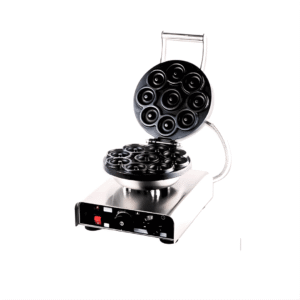 • 9 minidonas • Poder: 1750W • Temperatura de 0°C - 300°C • Diámetro de la dona 50 mm. • Profundidad de la dona 24 mm. • Estructura de acero Inoxidable. • Dimensiones: 27*34,5*24,5 cm. • Peso bruto: 9 kg