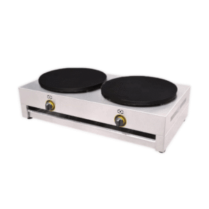 • Tipo de gas GLP, Presión de gas: 2800pa • Bandeja de residuos de acero inoxidable de gran capacidad. • Plancha de hierro fundido • Doble baño de teflón • Dimensiones: 86 cm * 45.5 cm * 23.5 cm • Peso: 28KG