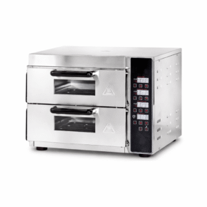 • Termostato regulable y Temporizador • Potencia: 3000 W • Incluye piedra refractaria • Medidas del horno: 56 frente * 57 fondo * 44 alto cm. • Medida de cámara: 40x40x12cm • Peso bruto: 37.7 kg • Estructura de acero Inoxidable.