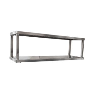 Material: Acero inoxidable 304 Especificaciones técnicas: • Estructura de 02 niveles • Soportes reforzados • Fijación a pared • Acabado en acero inoxidable pulido • Alta capacidad de carga Características: • Optimiza espacios en pared • Resistente y duradera • Diseño higiénico Uso: • Almacenamiento de utensilios, insumos o equipos • Cocinas industriales y comerciales Dimensiones: • Fabricación según diseño y requerimiento